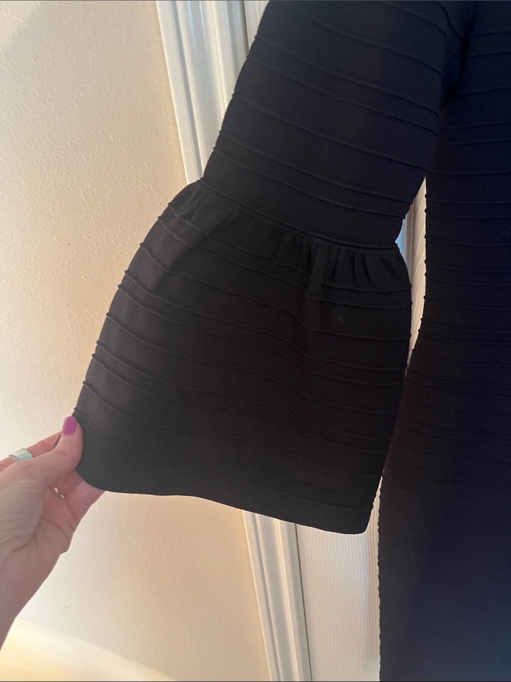 Ted Baker Black Bell Sleeve Sheath Dress - Picture 5 of 15